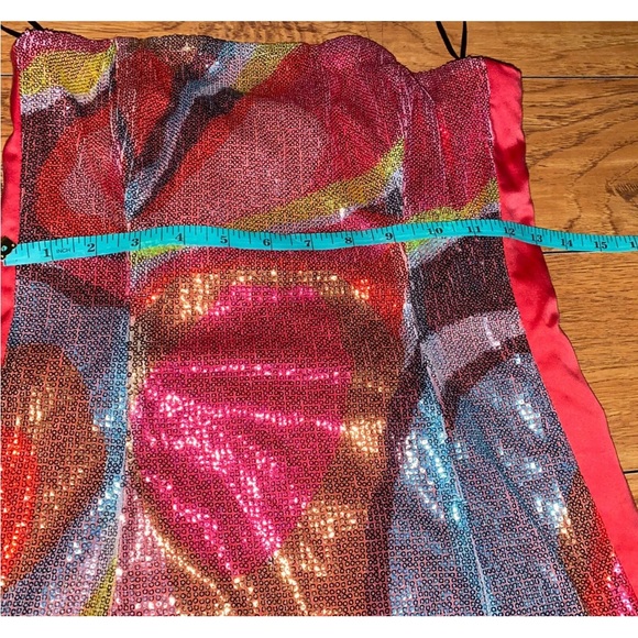 H&M Sequined szL Dress 10 Mini Short Iridescent Shiny Strapless Bling Colorful - Picture 5 of 11